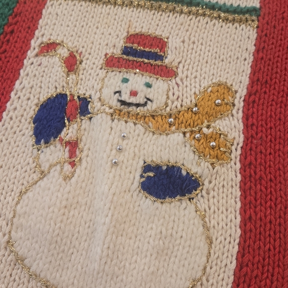 VTG Holiday Festive Ugly Christmas Angel Oversized Sweater Braided Medium - Picture 9 of 14